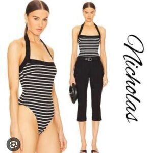 SOLD Nicholas Lainey square neck contrast body suit size small